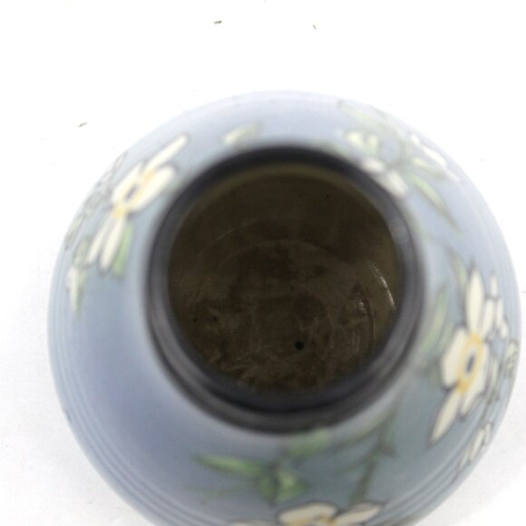 Vintage Santa Barbara Ceramic Art Pottery Blue Floral Vase by Alvaro Suman 1980 - Picture 6 of 6